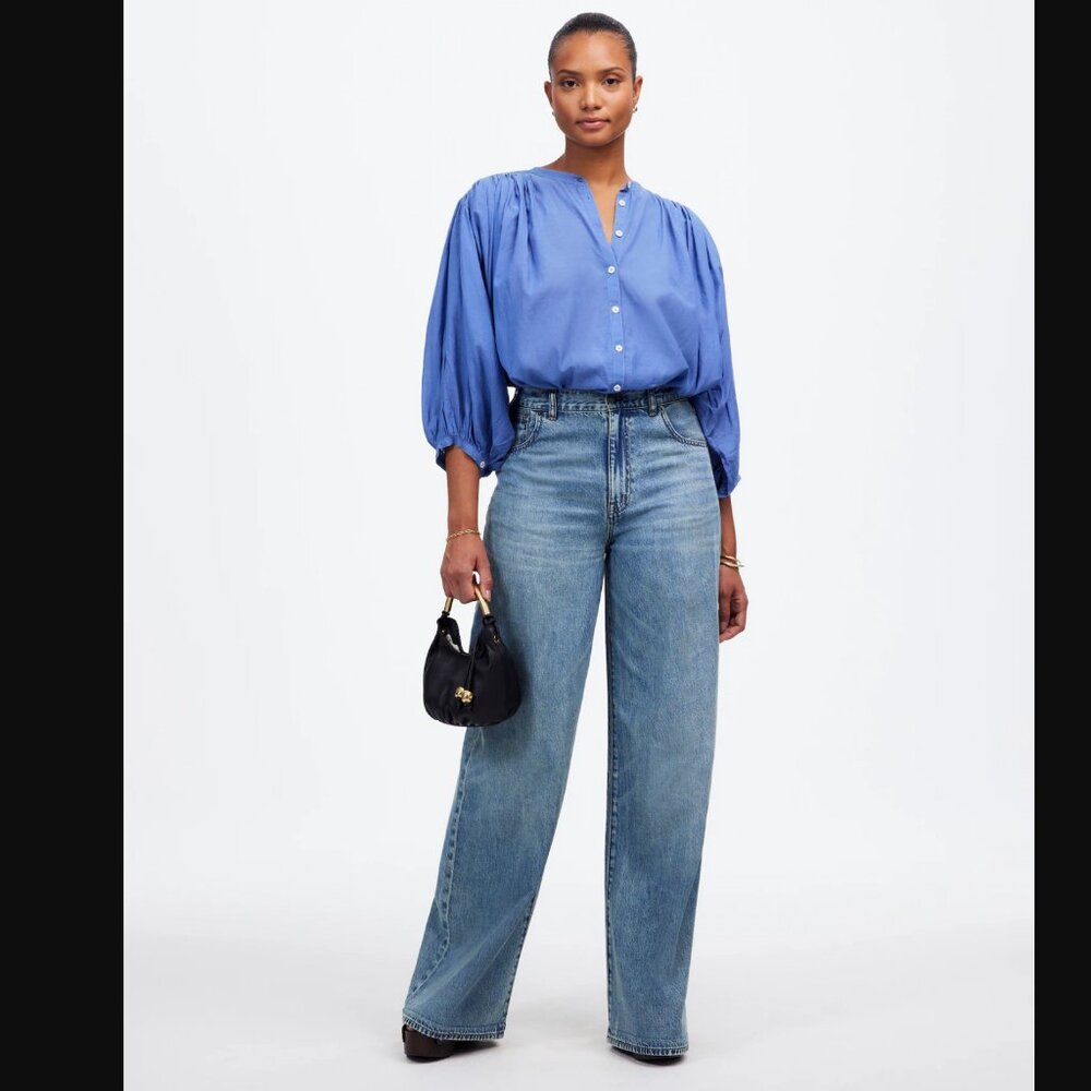 Madewell Curvy Superwide-Leg Jeans in Billings Wash Airy Denim Edition 27 NEW